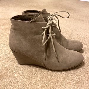 New Directions Lace Up Heeled Booties